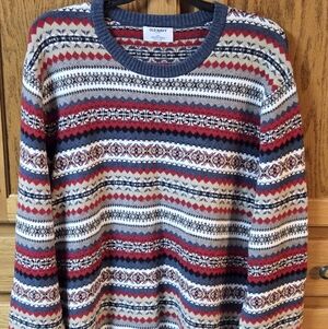 Old Navy SoSoft Fair Isle Mens Sweater XXL Cotton Blend Preppy Grandpa Core